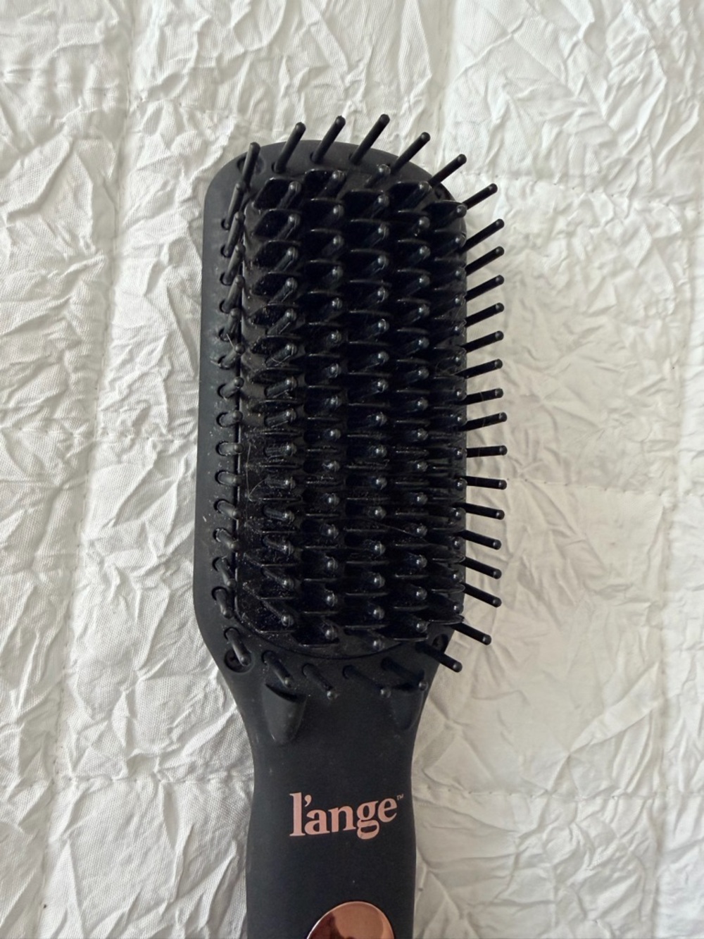 l’ange Black Paddle Hair Brush with Pink Logo